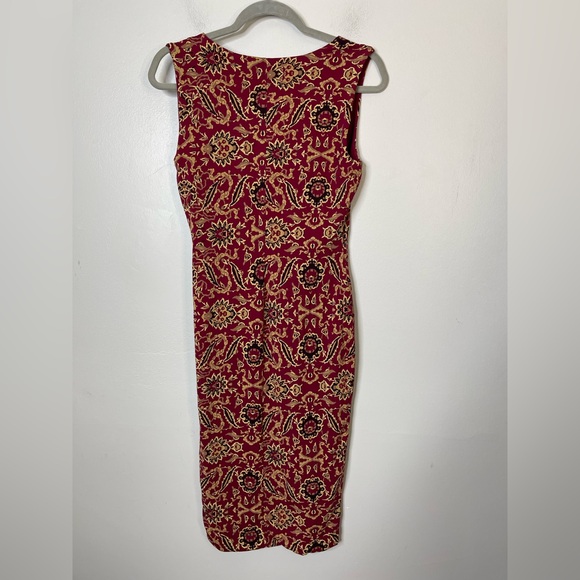 Peruvian Connection Stretchy Bodycon Midi Dress Pima Cotton Size M Sleeveless - Picture 8 of 11